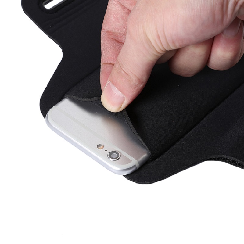 Il campione gratuito può essere personalizzato Sport Sport LED Light Black Brandband Phone Borsa per cellulare