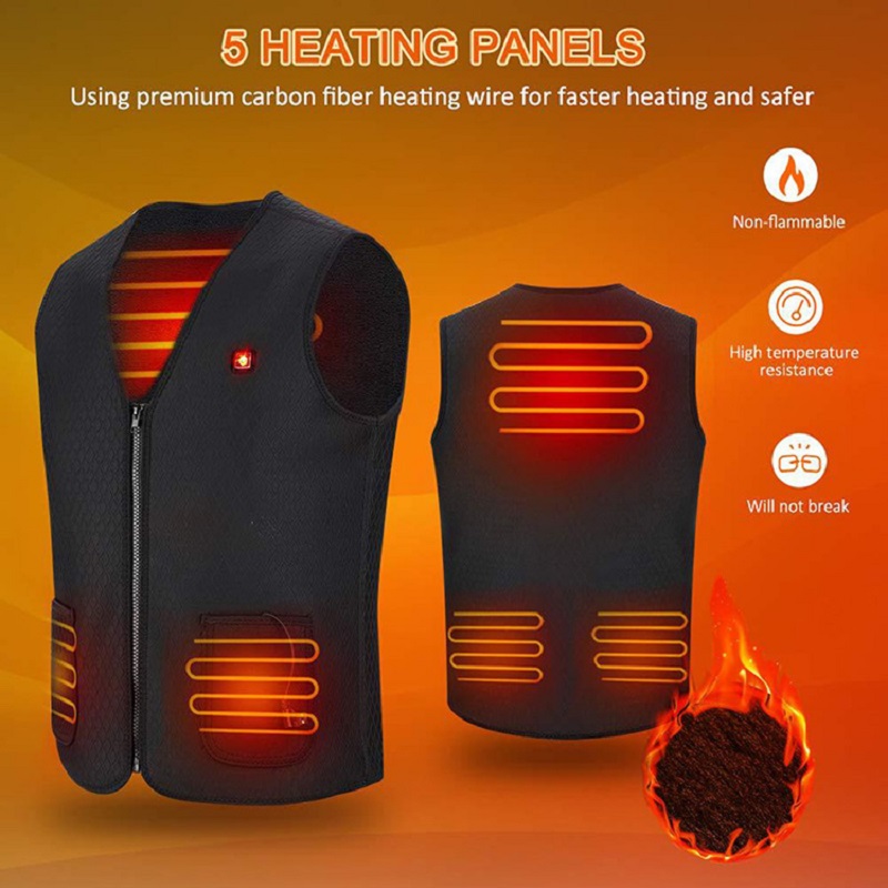 Impermeabile Abbigliamento riscaldato in pile Vest Mens Gilet Muscolo Abbigliamento riscaldato Bodywarmer Working Elettrico Giacche riscaldato