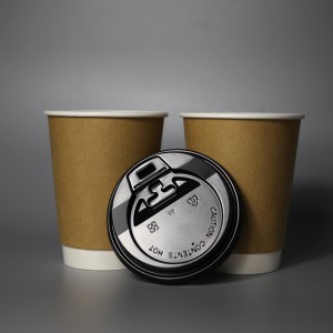 350ml PE/pla fodera doppia tazza di carta da parete 12 oz- kraft