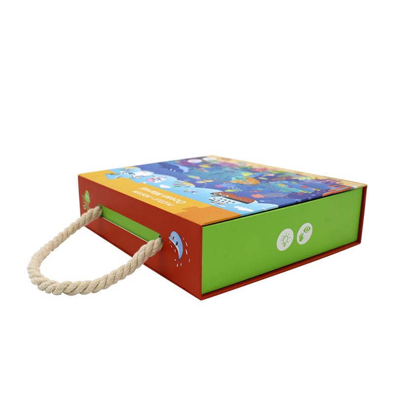 All'ingrosso logo personalizzato personalizzato giocattolo riciclato puzzle cartone magnetico flap regalo confezione regalo con manico