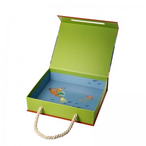 All\'ingrosso logo personalizzato personalizzato giocattolo riciclato puzzle cartone magnetico flap regalo confezione regalo con manico