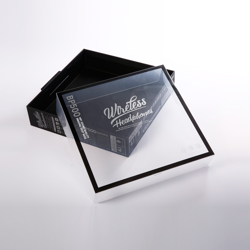 personalizzata di alta qualità ricicla scatole di carta di confezionamento di colore nero con logo