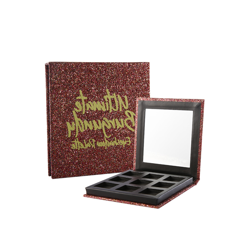Commercio all'ingrosso creazioni di bellezza scintillante rosa personalizzato tazza di trucco tavolozza privata etichetta makup tavolozza ombretto