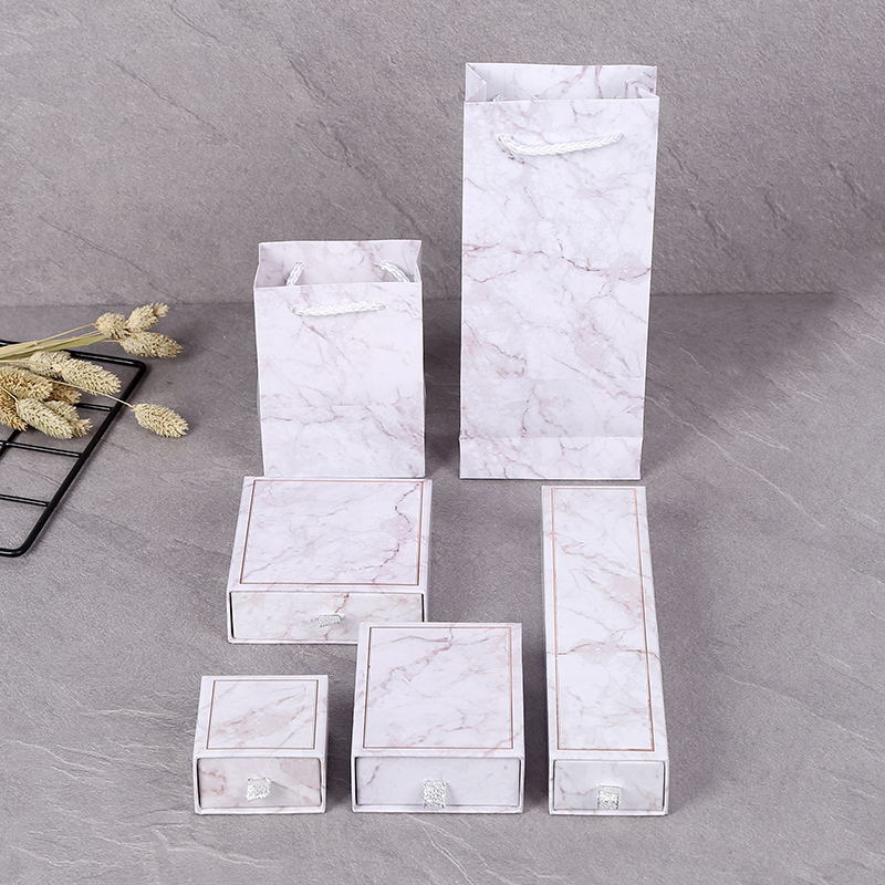 Cartone marmo slider gioielli imballaggio orecchino cartone riciclato rivestimento UV vernice stampaggio stampaggio stampaggio