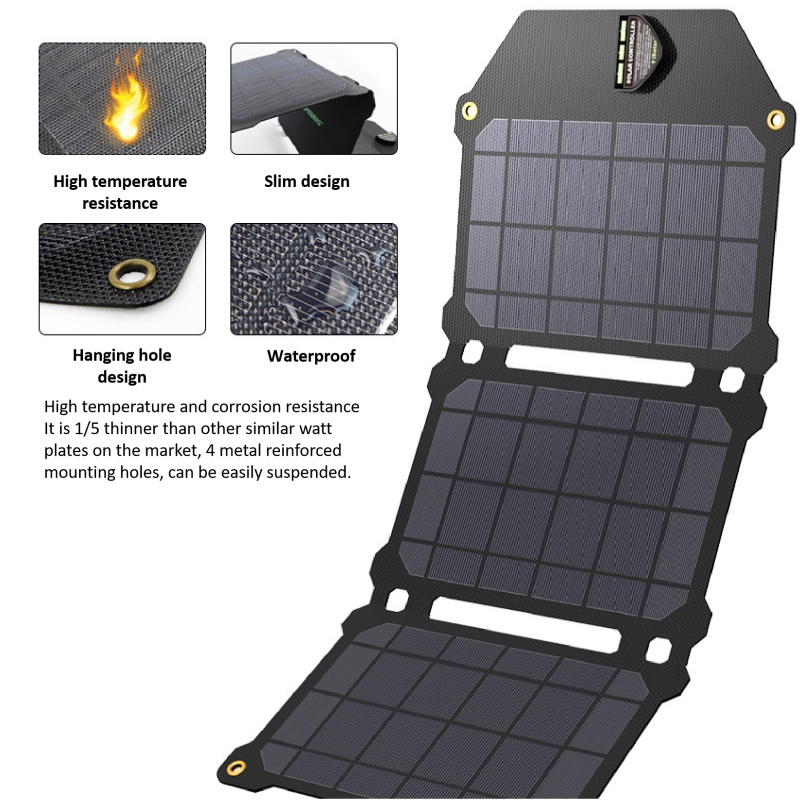 Amazon Portable Pieghevole 5 V 21W Mobile Pannello solare Borsa Pieghevole Caricabatterie per telefono solare solare
