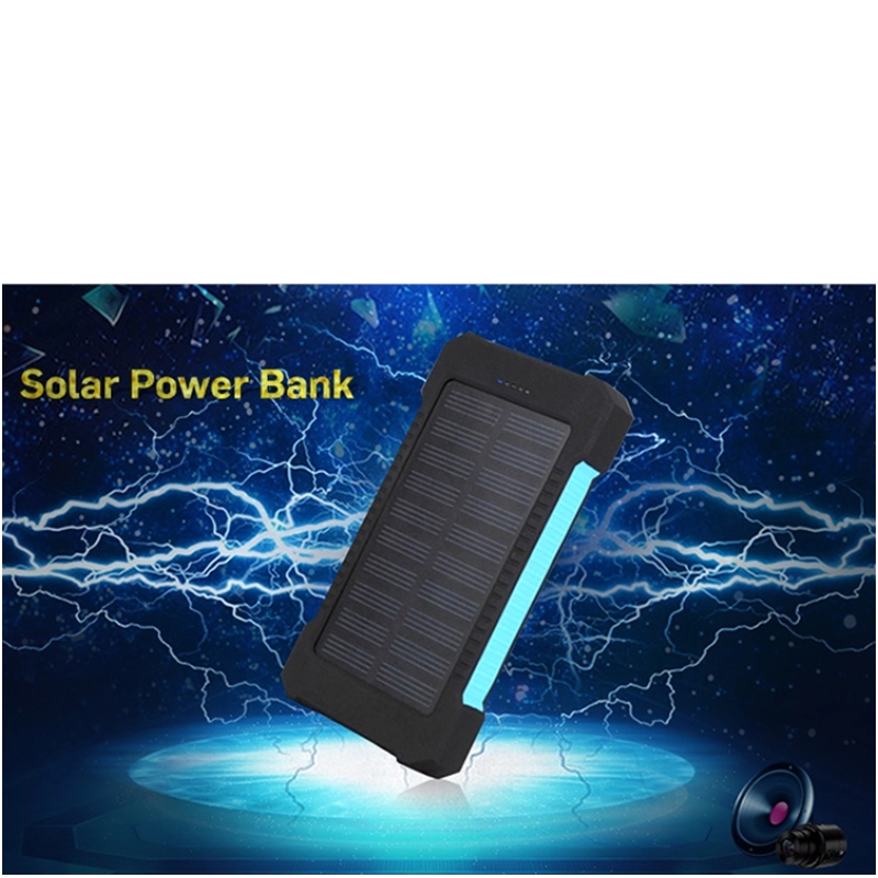 Banca di energia solare Dual USB Power Bank USB 20000Mah Caricabatteria impermeabile Pannello solare portatile esterno con luce a LED