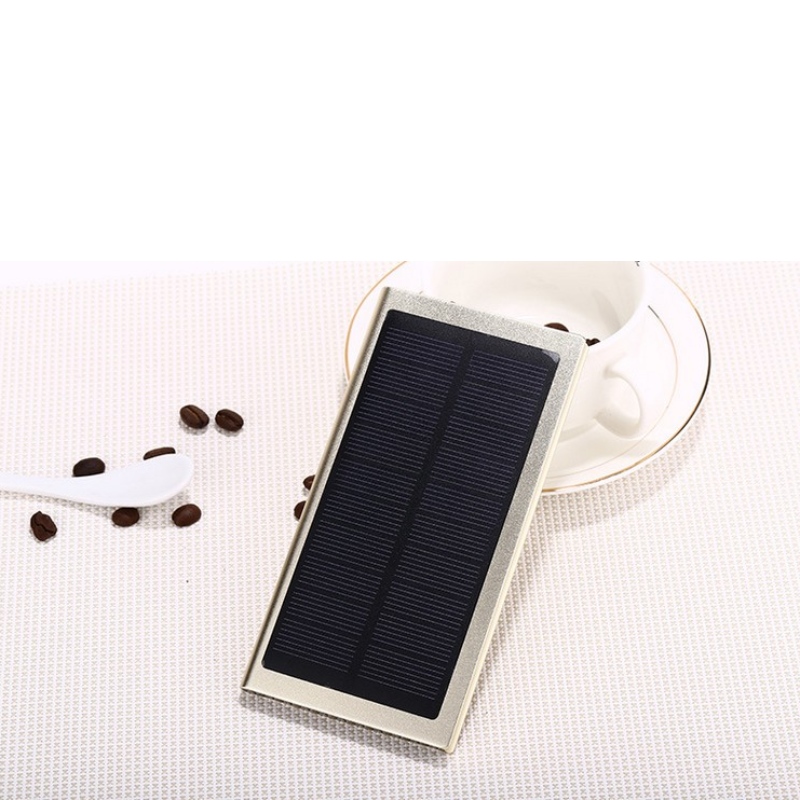 Personalizza Logo Ultra sottile Caricabatteria esterno portatile Dual USB Impermeabile Solar Power Bank 20000Mah