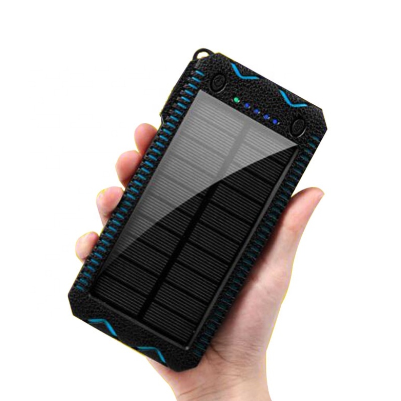 Banca di alimentazione solare della banca solare del caricatore solare impermeabile 10000 mAh Powerbank portatile con luce di inondazione da esterno a LED lumen