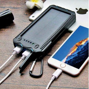 Banca di alimentazione solare della banca solare del caricatore solare impermeabile 10000 mAh Powerbank portatile con luce di inondazione da esterno a LED lumen