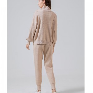 Casual Fashion Trend Versatile Knit High Collo alto Abito a due pezzi 68018#