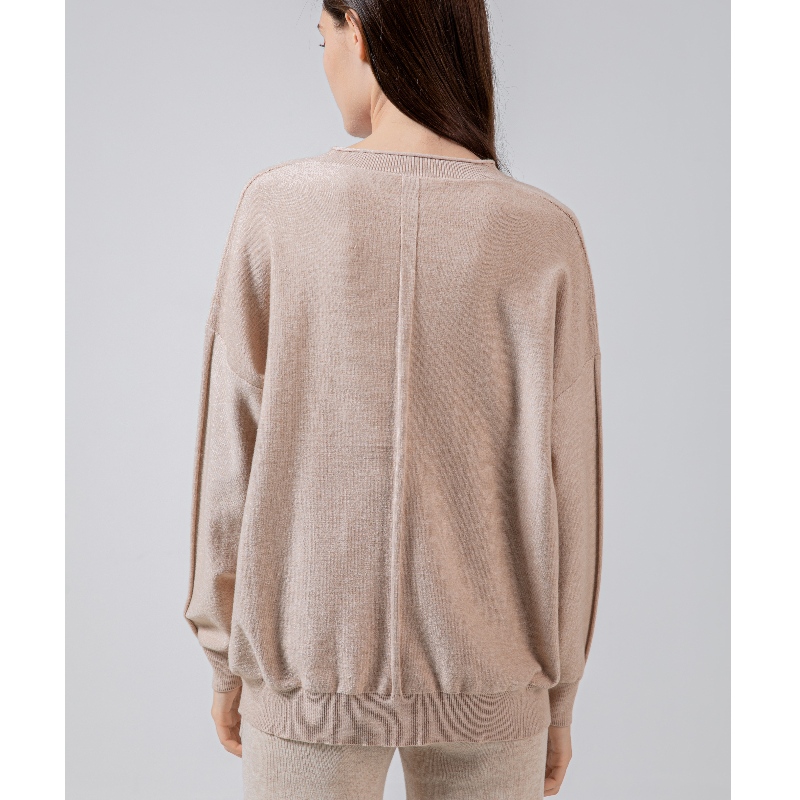 Trend alla moda Casual Joker Foundation Knit Small U Collar Single Top 68035#