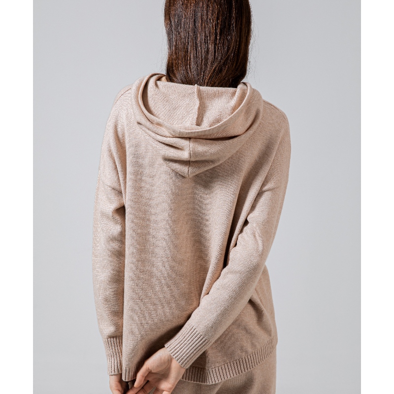 Felpa con cappuccio a maglia semplice e semplice e singola Top 68036#