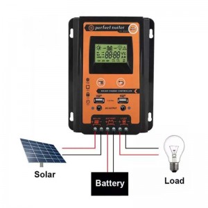 PWM 30A 12V 24VDC Carica solare regolatore di regolazione della batteria del regolatore del regolatore solare con display LCD a doppia uscita USB