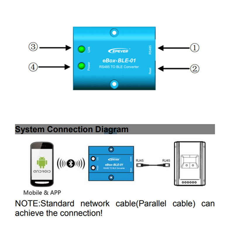 WiFi Serial Server RS485 a Adattatore Bluetooth per il controller SoalR Inverter Epsolar Ls vs A VS BN Tracera Tracerbn Shi