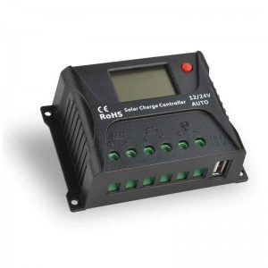 SRNE PWM Solar Off-Grid Controller di ricarica 12V/24V 10A 20A LCD MAX 55 V per il sistema di batterie al litio a piombo-acido solare