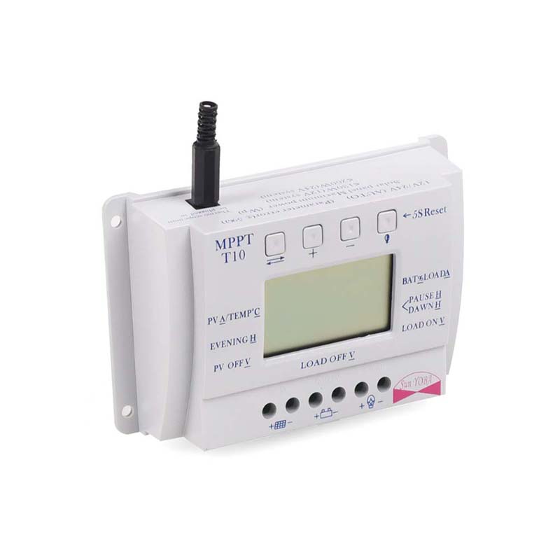 PWM 20A 10A Regolatore di carica del pannello solare del pannello solare T10 T20 12V 24 V Auto LCD Display Light e Dual Timer