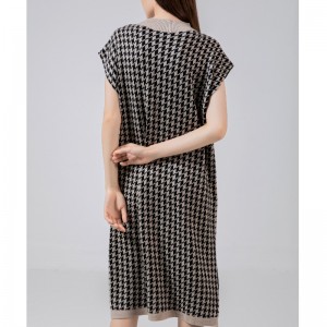 Alla moda Casual Semplice Maglione di lana Mille Bird Case Half High Collar Dress Dress 69065#