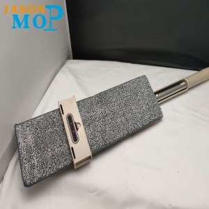 JASON NEW Mop per pulizia in microfibra con asta in acciaio inossidabile per lavaggio a mano libera per la pulizia domestica (JS-B2009)