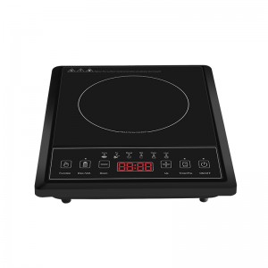 A13 Induzione da bruciatore singolo Cook da incasso ultrasottile, potenza a 8 livelli e controllo della temperatura con pannello in vetro lucidonero