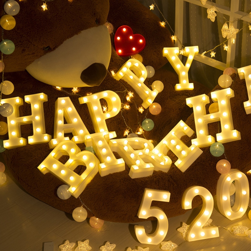 Numero di alfabeto personalizzato Numero arabo Lamzuree Luci 3D Led Lettera Segno Lucenotturna all'aperto per Bar Hotel Hotel Decorazione festival dinozze