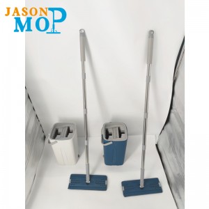 2021New Acciaio inox Acciaio inossidabile Palo Pole MOP per spremere MOP PULIZIA FLAT CON COPERCHIO DI SISTEMA BENNA