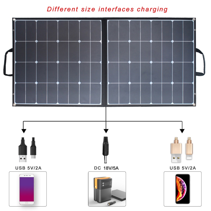 40W 60W 80W 100W 120W 150W 200W Caricabatterie portatile Sunpower Pannello solare per le centrali elettriche