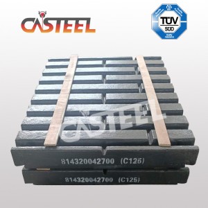 Le parti del frantoio della mascella di Lokomo C125B, la mascella della piastra fissa, la mascella mobile