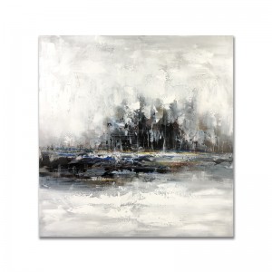 Vendita calda Opere d\'arte astratta su tela MODREN Bianco enero dipinti a olio a mano per la decorazione della parete del salotto