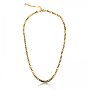 Collana in acciaio inox sottovuoto in oro placcato oro