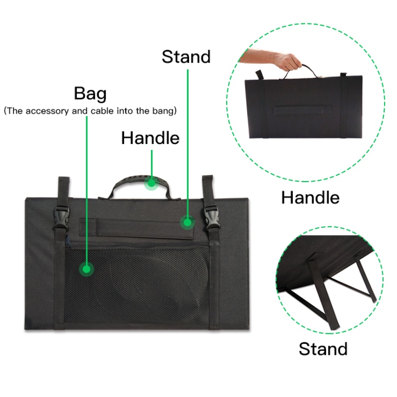 Borsa pieghevole del pannello solare pieghevole solare ad alta efficienza portatile 60W 100w 200W 120w pieghevole pannello solare pieghevole