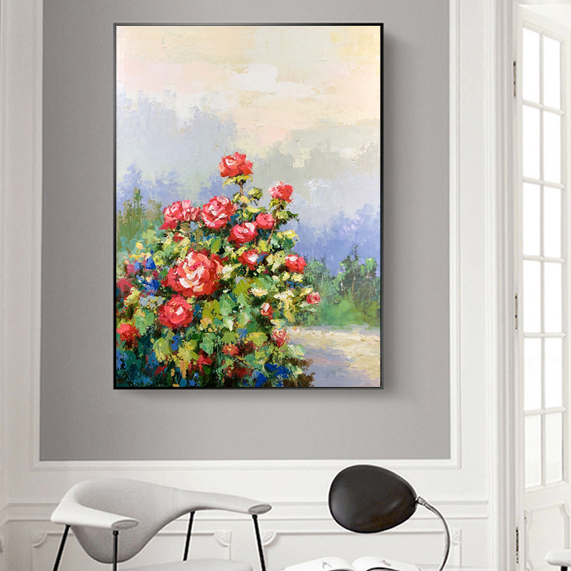 Immagini di muro all'ingrosso decorazione della casa decorazione del fiore di tela arte moderna pittura ad olio cuadros still life dipinti