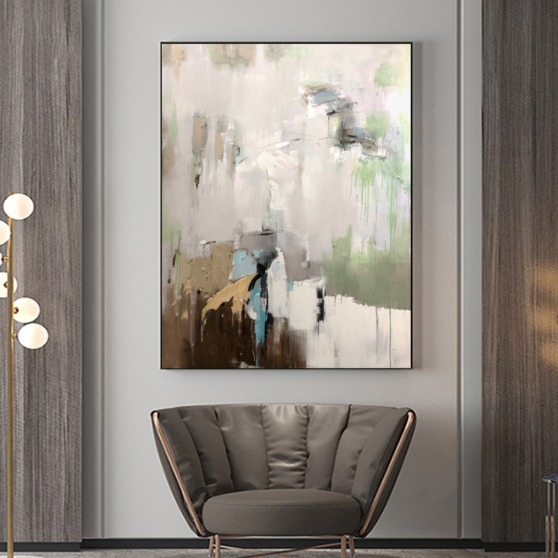 Decorazione della parete dipinta a mano Pittura astratta Semplice colorato su tela stampa pittura salotto pittura decorativa