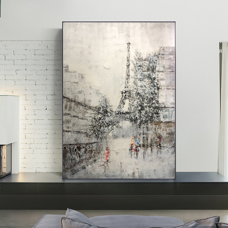 Nuovo prodotto dipinto a mano arte lavoro moderno stile astratto in stile eiffel decorazione a oiffel pittura a olio