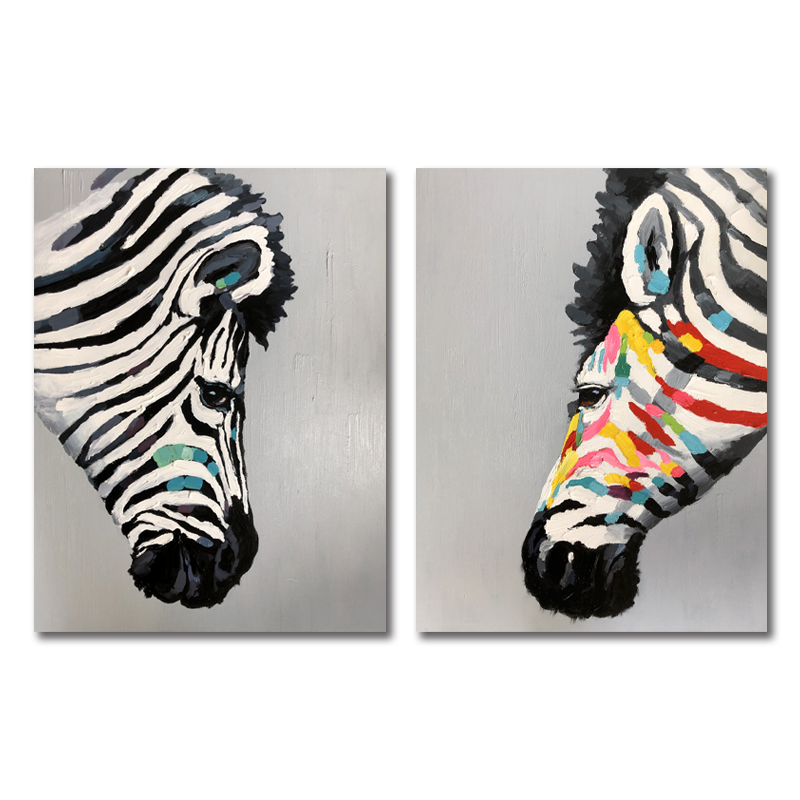 All'ingrosso di alta qualità pura pittura di tela dipinta a mano di alta qualità famiglia di pittura ad olio di arte animale