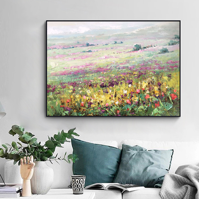 Moderna decorazione della parete pittura Astratto fatto a manonaturale Paesaggionaturale fiore pittura a olio della parete domestica in vendita