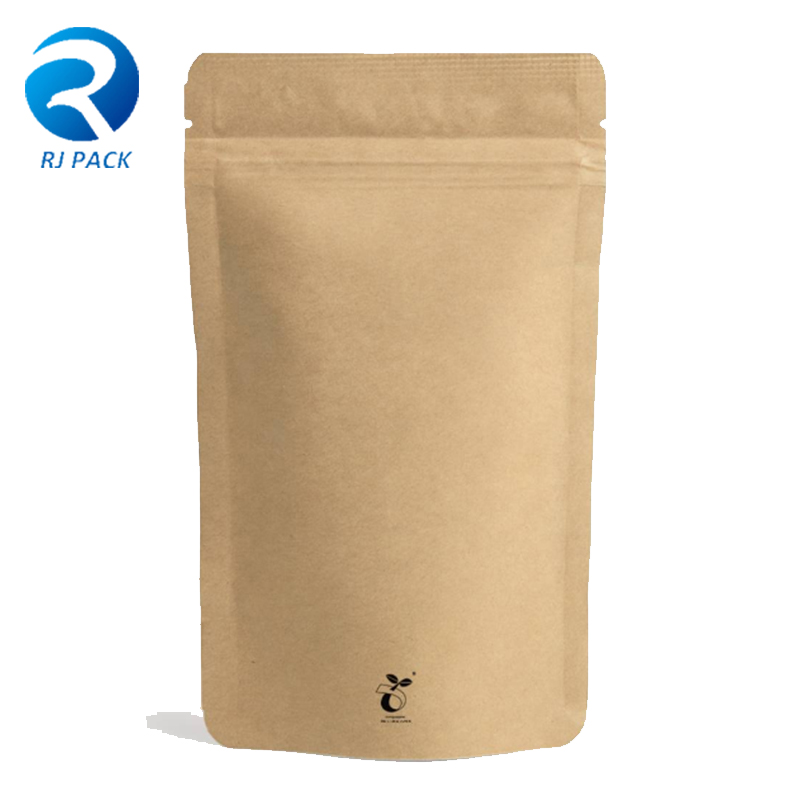 100% Compostabile Heat Reseable High Barrier Food Packaging Stand Up Sacchetto Kraft Bag