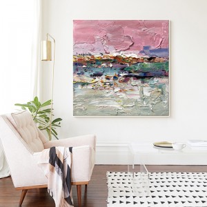 Pink Art Wall Decorative Abstract Abstract Pittura a olio per camera da letto e casa decorativa a mano pittura a olio