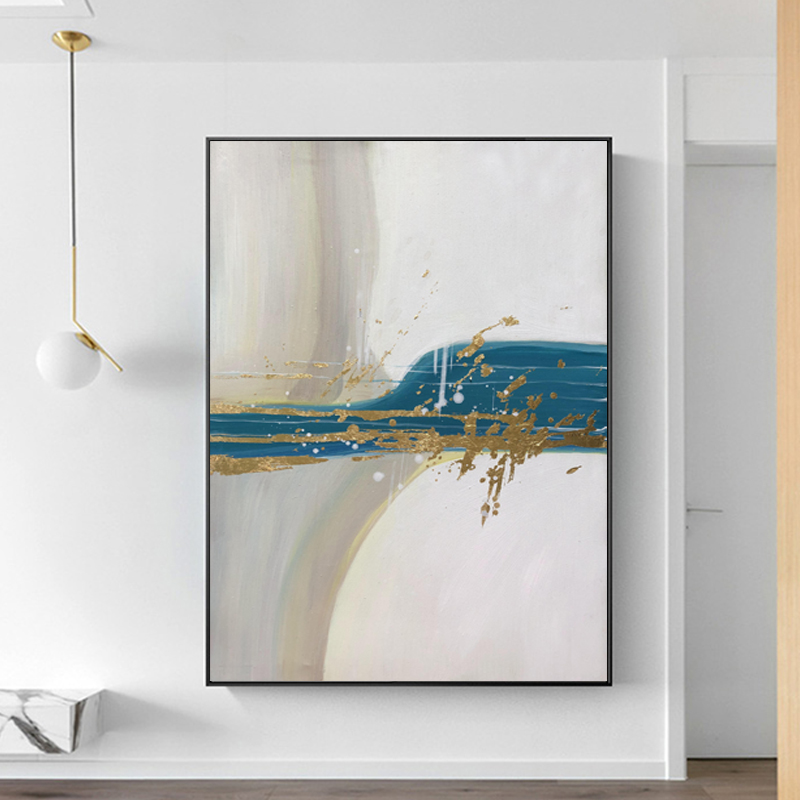 Decorazioni per la casa dipinte a mano Olio astratto di tela contemporaneo per la foto della parete della camera dal vivo
