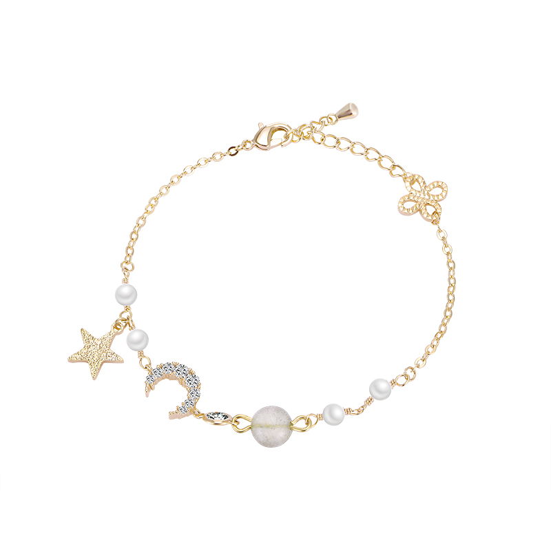 Braccialetto per perle luna stella
