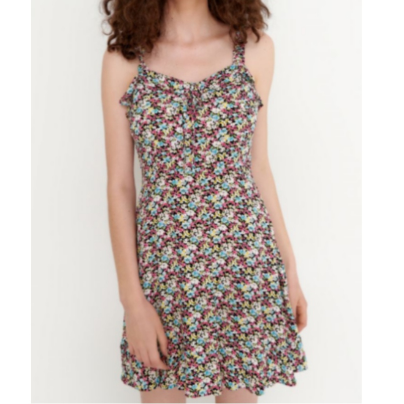 Vestito da viscosa in viscosa floreale Mini lunghezza