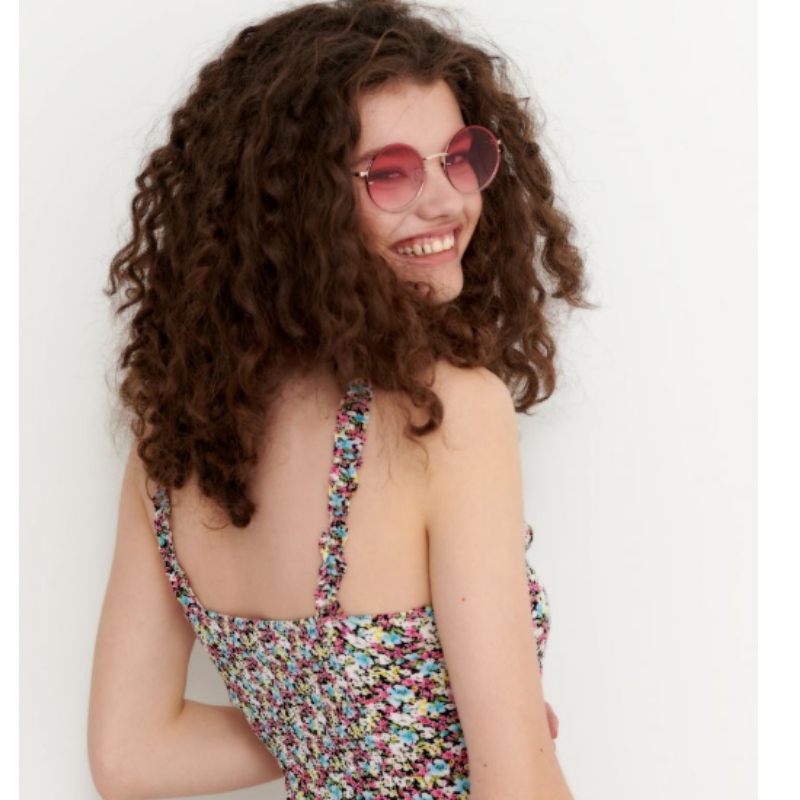 Vestito da viscosa in viscosa floreale Mini lunghezza