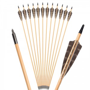 Elong Outdoor 117027-01 OD9MM 30 pollici con freccia in legno con piuma tiro con l\'arco tiro in piuma tradizionale