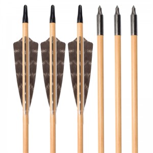 Elong Outdoor 117027-01 OD9MM 30 pollici con freccia in legno con piuma tiro con l\'arco tiro in piuma tradizionale