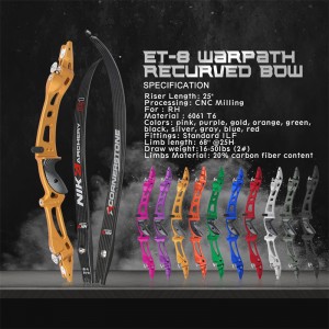 Arco ricurvo di tiro con arco da 68 pollici Nika con arto in carbonio C1 per tiro sportivo all\'aperto