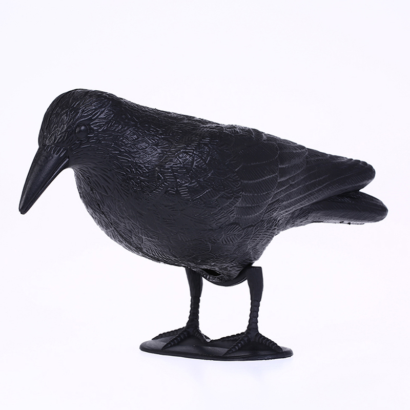 GUGULUZA stand ricco affollamento corpo Crow Decoy caccia di plastica Black Crow Decoys Hallows \\\\\\\\\\\\\\ 's Day Decor w/Feet palo, decorazione del giardino