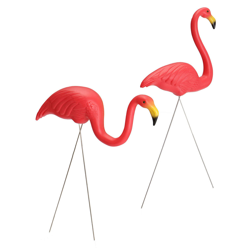 Pink Flamingo Plastic Yard Garden Lawn Art Ornaments Retro Toy Decor