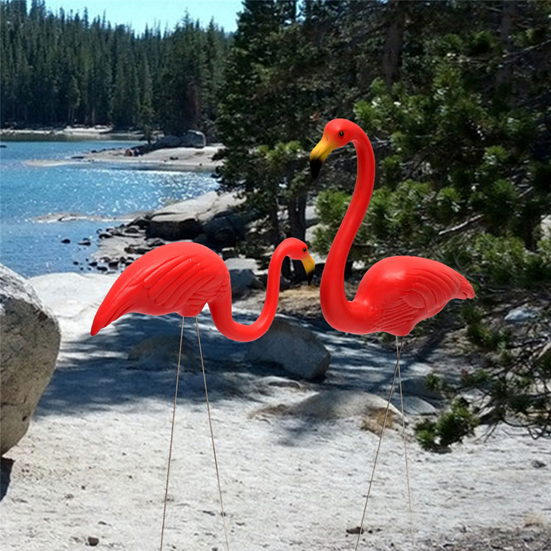 Pink Flamingo Plastic Yard Garden Lawn Art Ornaments Retro Toy Decor