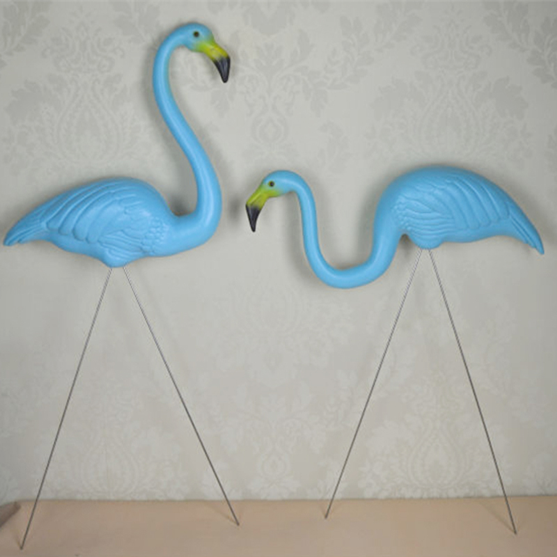Simulazione Plastica Blu Flamingo Birds Giarding Animal Decorations Forniture per esterni