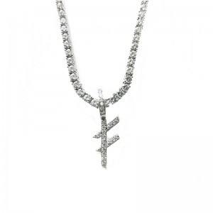 Gioielli di alta qualitànome personalizzatonome argento lettere collane fascino pendente con catena di tennis argento