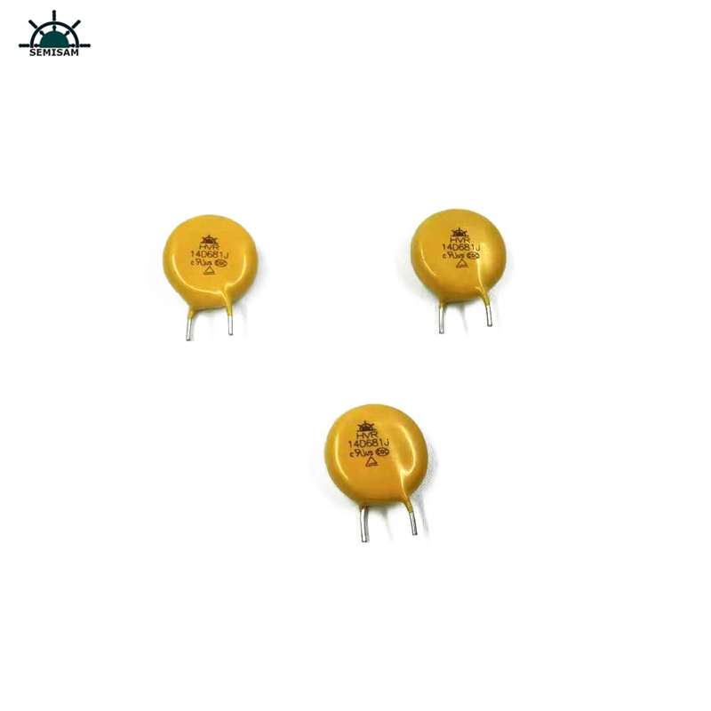 ODM Prezzo inferiore Prezzo Buon servizio, Giallo Surge MOV 14mm HVR14D681K Varistore di ossido di zinco per luci a LED